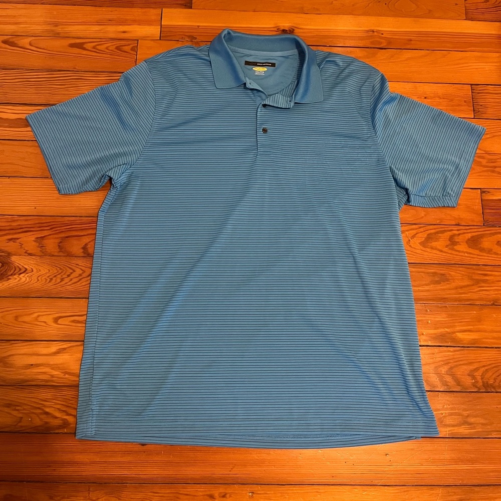 Greg Norman Blue Striped Polo